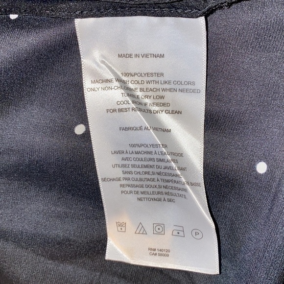 Stella & Dot  black tiny polka dot wrap blouse Sz M - Picture 5 of 10